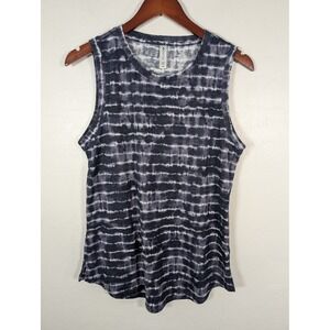Athleta Tank Top Womens Medium Black White Tie Dye Sleeveless Modal Blend Shirt